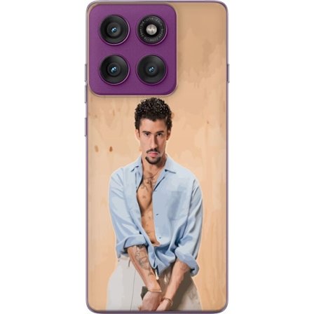 Yhteensopiva Puhelinkuori Motorola Edge 60 Pro Bad Bunny Super Bowl-inspiroima grafiikka, jossa NFL-trofe ja San Franciscon silta urheilusuunnitteluss