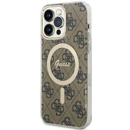 Guess IML 4G MagSafe-etui for iPhone 15 Pro Max - Brun