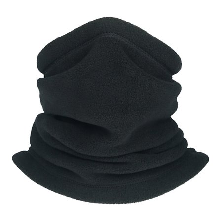 Multifunksjonell fleece halsvarmer med snøring, utendørs sportsmaske, vindtett varm skimaske (svart)