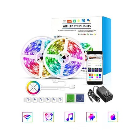 10m (LED-valo Wifi Bluetooth -valolla, jossa taikavalo 5050 Wi