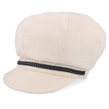 Seeberger - Beige traditionalbeanie Keps - Velvet Newsboy Cap Sand Vega Cap @ Hatstore