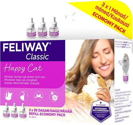 Feliway Classic Refill 3 x 48 ml, Tøj & Bolig, Tilbehør Til Kæledyr, Øvrigt