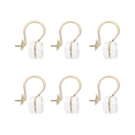 6 stk Ørepyntbase uten hull, klips-øreringe, DIY-materiale, perletommeholder, gull, 2 x 1,3 x 1 cm Golden 2X1.3X1CM