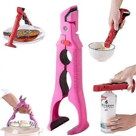 3-i-1 Anti-Skåldingsklemme Silikon Kjøkkenredskap Anti-Skåldingsplate Skål Fat Gryteløfter, Multi-Vinkel Enhåndsbetjening, Silikon & Nylon Ergon[...