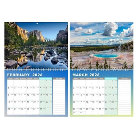 2026 Kalender 2026 Veggkalender 12 Måneder fra Jan. 2026 - Des. 2026 Veggkalender 2026 med Tykt Papir Borddekorasjoner Flerfarget