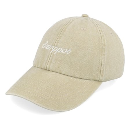 Iconic - Beige unconstructed Cap - Stamppot Vintage Washed Khaki Dad Cap @ Hatstore