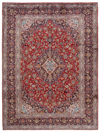 Keshan Rug Hand Knotted 258X340 Dark Red/Brown Persia
