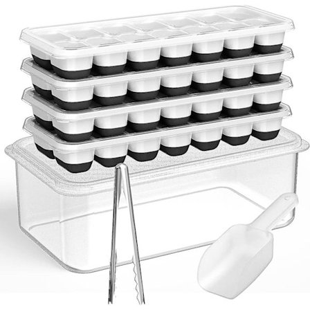 Isterningebakke med låg og isspandssæt [LFGB-certificeret BPA-fri isterning