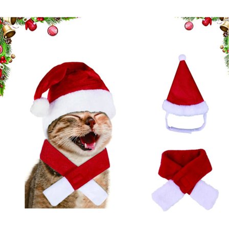 2-delad juloutfit för hund och katt, juldräkt för husdjur, husdjur C