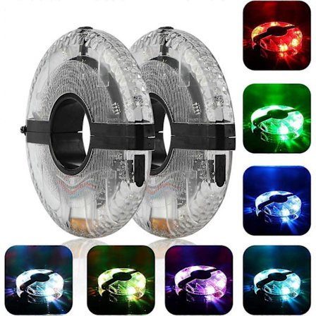 Opgrader Cykel Nav Lys, 7 LED 9 Farver 18 Billeder Vandtæt USB Genopladelig