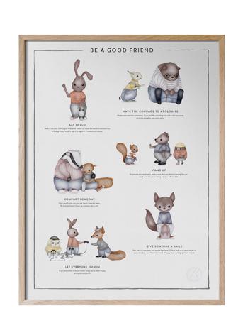 Be A Good Friend - På Engelska Home Kids Decor Posters & Frames Posters Friendship Posters Monivärinen/Kuvioitu Kunskapstavlan