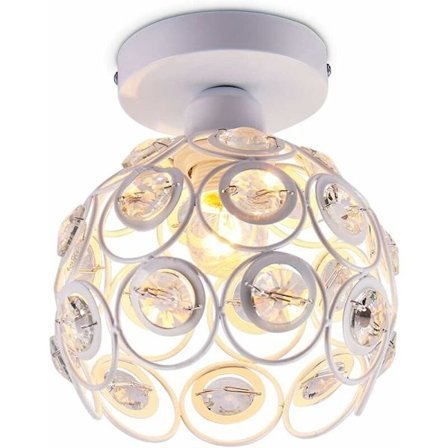 Mini kristallkrona taklampa semi flush taklampa modern taklampa för hall kök Island sovrum trappa E27 vit