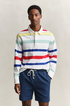 GANT Herren Mehrfarbiger Rugger (XXL) Weiß