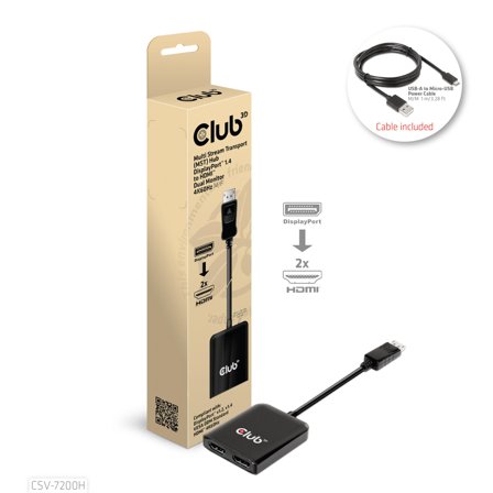 Club 3D CSV-7200H - video adapter - DisplayPort / HDMI - 20 cm