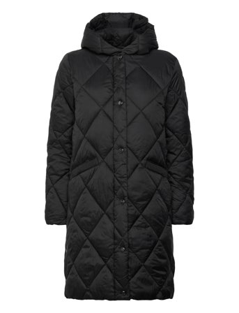 Hooded Diamond-Quilted Down Coat Black Lauren Ralph Lauren