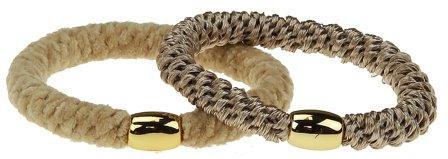 Senze Vævede Elastikker Beige, Hår, Hårpynt, Hårelastikker