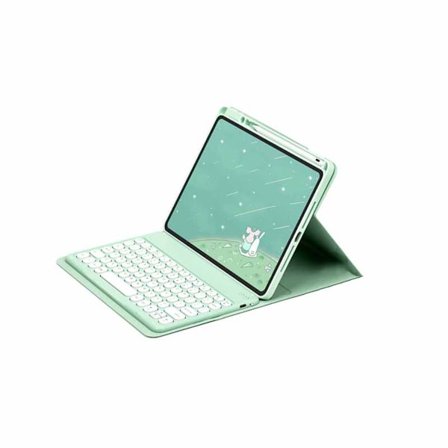 Mintgrön Bluetooth Tangentbord Magnetiskt Fodral med Runda Tangenter för iPad Air 4/Air 5 10.9 tum kompatibelt med APPLE