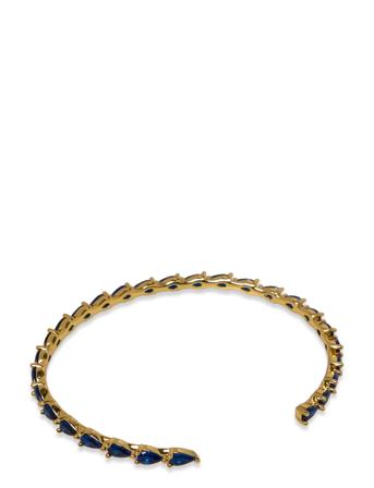 Carissa Chrystal Bangle Golden Blue Accessories Jewellery Bracelets Bangles Blue Pipol's Bazaar