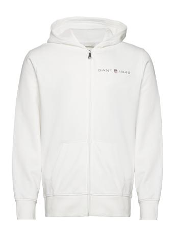 Printed Graphic Full Zip Hoodie Cream GANT