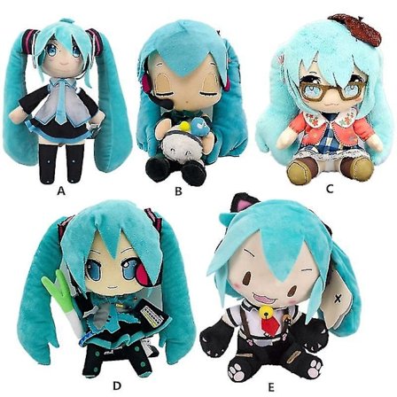 Anime Hatsune Miku Plys Legetøj Udstoppede Bløde Dukker Børn Fødselsdag Gaver 25cm/9.8in