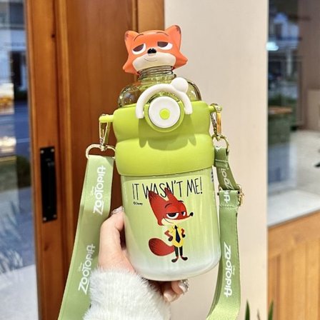 Zootopia Krus - Stort Volum med Judy & Nick | Perfekt for Kalde Drikker | Trendy Is-krus med Sugerør Galinic 520ml enkelt kopp