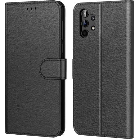 Fodral för Samsung Galaxy A13 4G / 5G (Svart Bok), Samsung A13 Lite Fodral, Premium PU Läder Skyddande Skal, Magnetisk Stängning Väska, Flip Case Comp