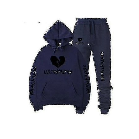 Syksyn/talven Xxxtentacion Revenge Kill Hip Hop -hupparit ja -housut miehille, kaksi osaa, hupparipuku, sametti