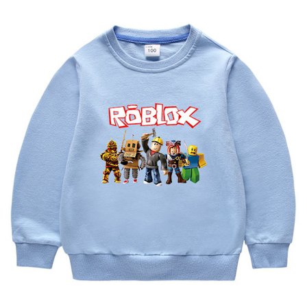 Barnkläder-Roblox rund hals sweatshirt-ljusblå