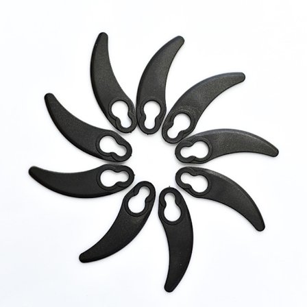 9 stk små halvmåne gressklipper plastblader for Challenge 1100W Hover Bl