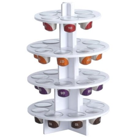 Kaffe Kapselhållare Akryl Roterande Kapselhållare Kaffe Förvaring Kapselhållare, (1021WH Vit Tårta Typ Kaffe Kapslar