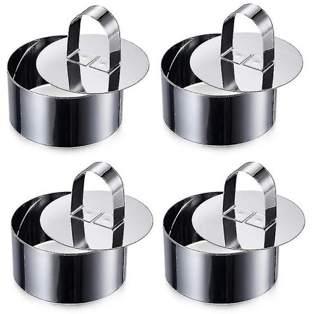 Kakkurengas Kakkumuotti 4 Pyöreää Ruostumatonta Terästä Leivonnaiset Renkaat