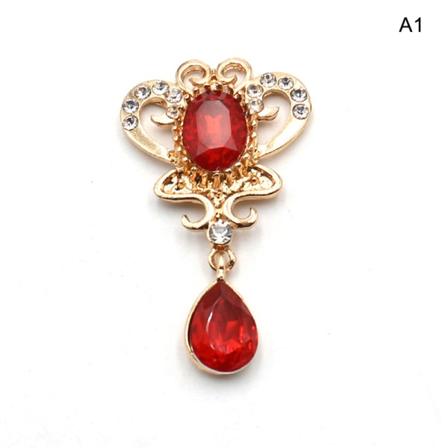 Ny 52*30 mm Metal Akryl Rhinestone Snap Broche til Bryllup De A1