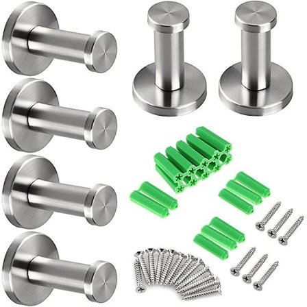 Väggmonterade Handdukskrokar i Borstad Rostfritt Stål 304, Badrum, Toalett, Garderob, Kappa