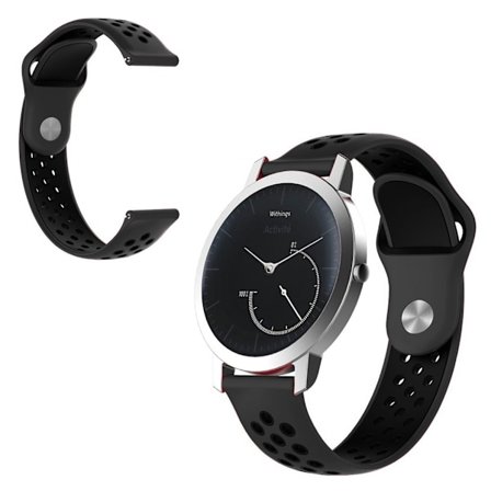 Withings Steel HR (40mm) tofarvet silikone Urrem - Sort
