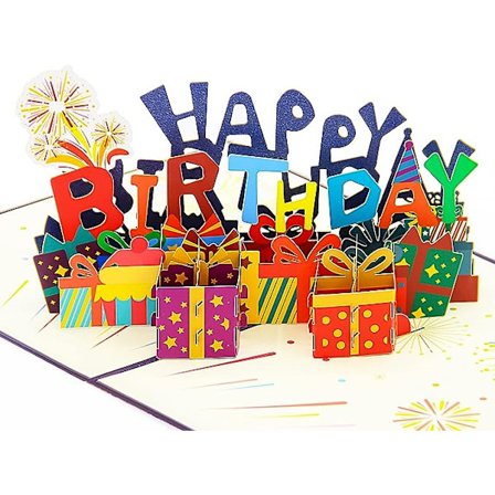 3D fødselsdag pop-up kort, HAPPY BIRTHDAY pop-up kort, unik