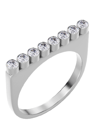 Edblad Twiggy Ring CZ Steel Smycken & klockor Dam Grå XL 19,5 mm