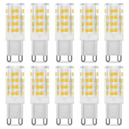 G9 5W LED-lamppu, vastaa 40W, Lämmin valkoinen 3000K, 220-240V, 360° valokeila, 10 kpl