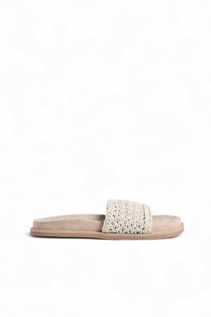 NA-KD gehäkelte Slipper mit Fußbett - Flache Schuhe - Beige - EU 36