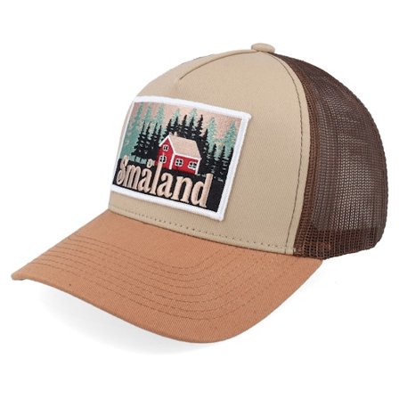 Wild Spirit - Beige trucker Cap - Swedish Småland Landscape Khaki/Brown/Camel A-Frame Trucker @ Hatstore