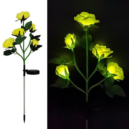 Rose Solar Lights Blomster LED Lampe GUL