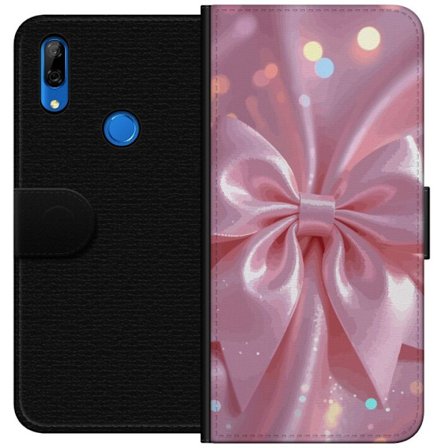 Kompatibelt Plånboksfodral till Huawei Huawei P Smart Z Rosa sidenrosett - Elegant glittrigt band med ljuseffekter