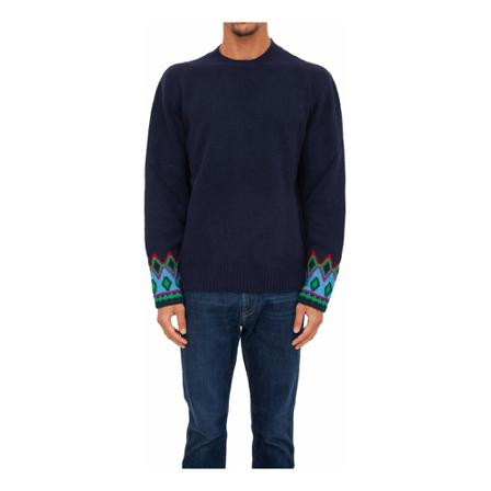 Etro, Round-neck Knitwear Niebieski, Mężczyzna, Rozmiar: L