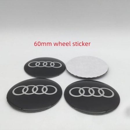 3D-klistremerker for Audi hjulnav senterkopp merke deksler styling dekaler biltilbehør emblem 60mm 4 stk