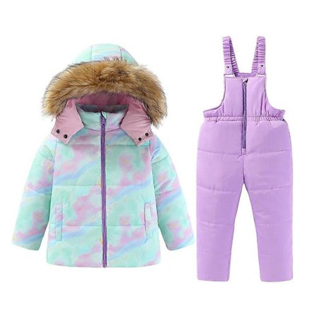 4-7T Jenter Ski Dresser Snowboard Jakke Bukse Vinter Varm Barne Jakke Utendørs Sportsklær Snowboard Ski Dress Tykk Bomull