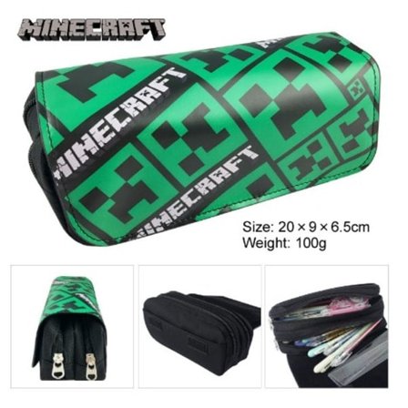 Minecraft-fodral Stort fodral 2 fack fyllda