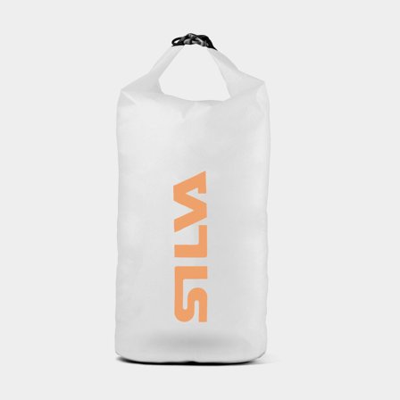 Drybag / saco estanque Silva TPU, 70D, 12 litros, com suporte para lanterna de cabeça, transparente/laranja
