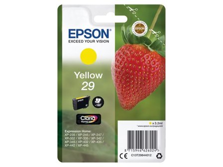 Epson Bläckpatron 29, C13T29844012, Strawberry, Claria Home-bläck, gul, singelförpackning - Lyreco - Toner och bläck - Bläckpatroner - Bläckpatroner 