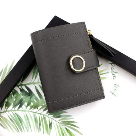 Kvinnor Kort Plånbok Damer Clutch Väska Grå
