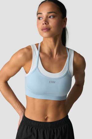 ICANIWILL - Mirage Seamless Double Layer Sports Bra Arctic Blue/White - Sport-BH - Dam - Träningskläder från ICIW