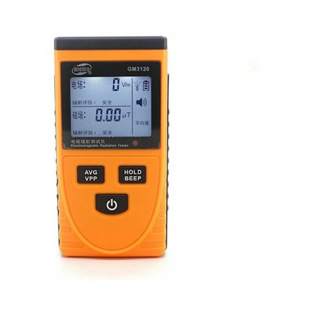Elektromagnetisk strålingsdetektor, EMF-måler elektromagnetisk feltstrålingsdetektor Dosimeter GM3120 Digital LCD-tester Tester,63.631125.8(mm)